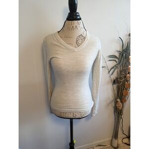 Vintage‎ Nike Golf Women's Long Sleeve V Neck Merino Wool Blend Sweater Beige
